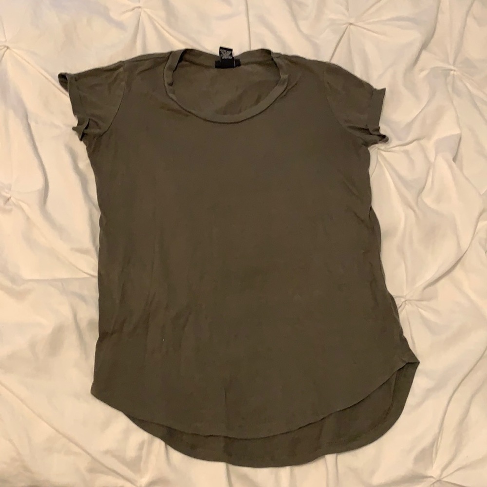 olive green short sleeve top